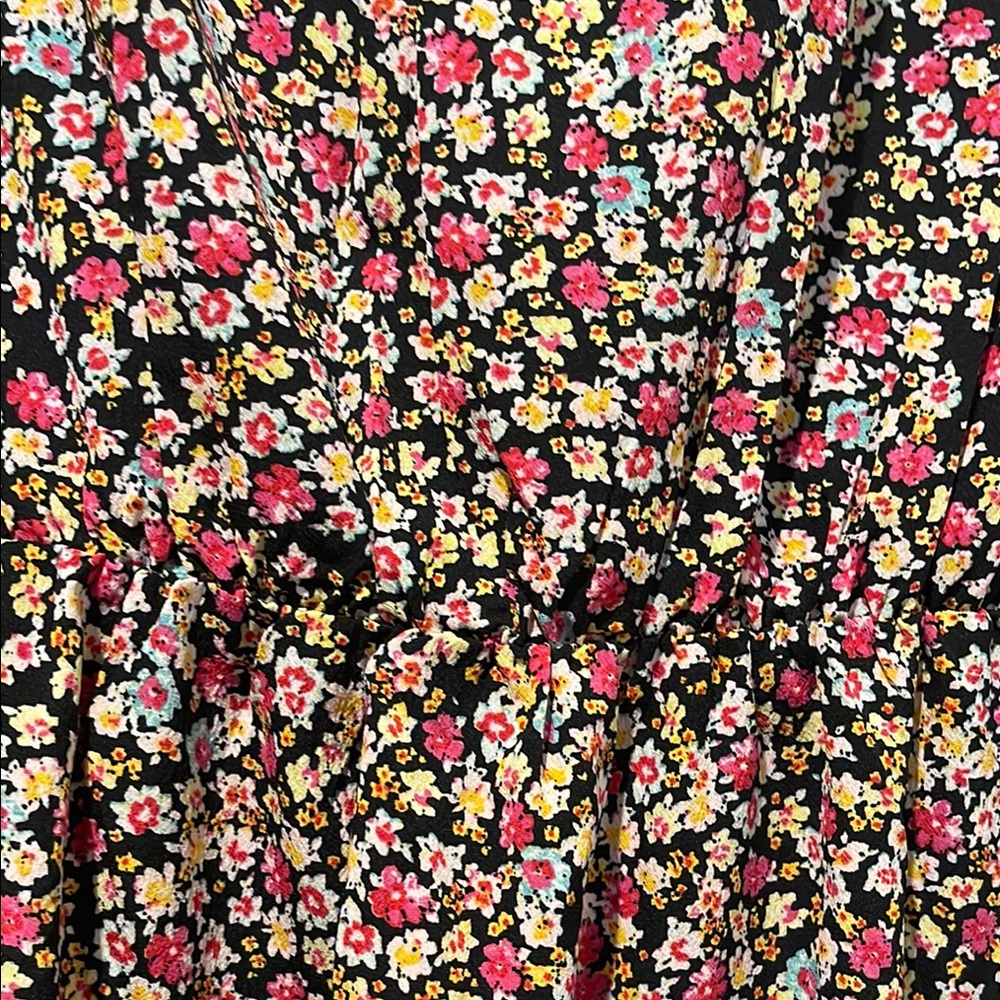NWT Spring Garden Black/Floral Ruched Mindi Dress XLT “Calling all Tall Gals” - Picture 5 of 12
